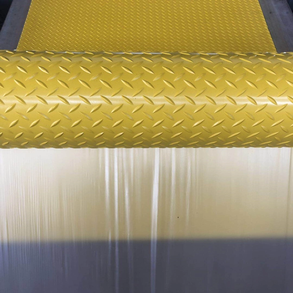 Yellow 2m Width Elastic and Shockproof Industrial Anti-Slip Diamond Rubber Mat Willow Rubber