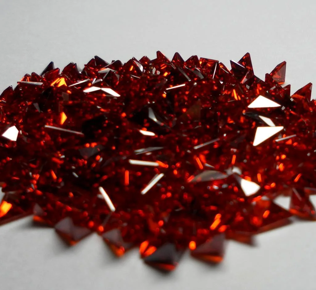 Beautiful Design Red Garnet Trillion Cut Triangle Synthetic Diamond Loose Gemstones