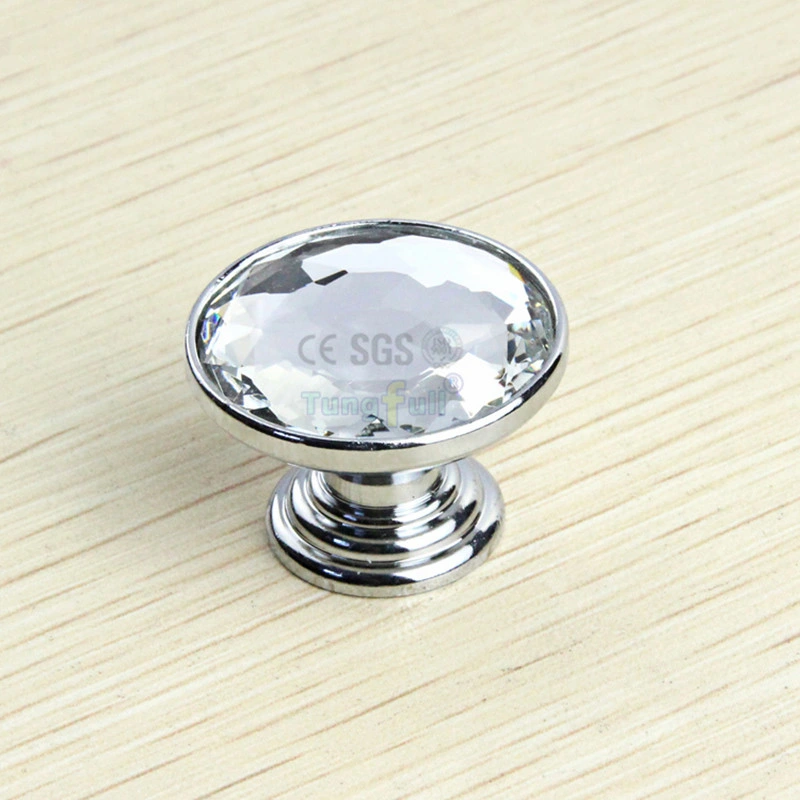 Crystal Door Handle Diamond Knobs Clear Optical K9-Crystal Pull Doorknob Handles