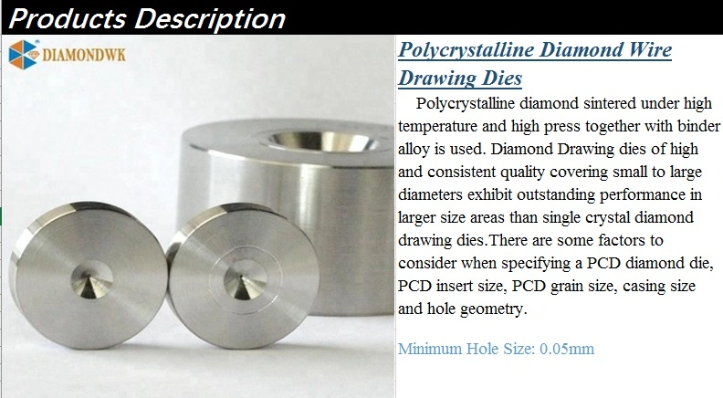 Copper Wire PCD Blanks Diamond Polycrystalline Wire Drawing Dies