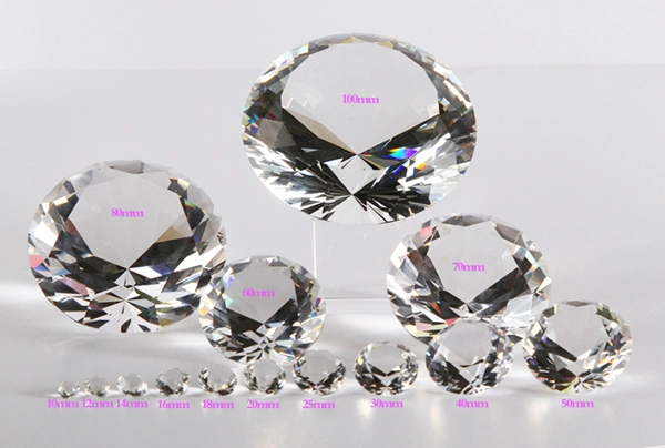 50mm 60mm Wedding Gifts Crystal Diamond, Glass Diamond Custom Engraving
