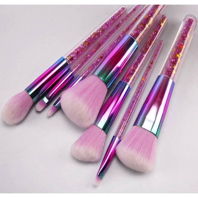 7PCS Crystal Makeup Brushes Transparent Diamond Crystal Handle Makeup Brush Set