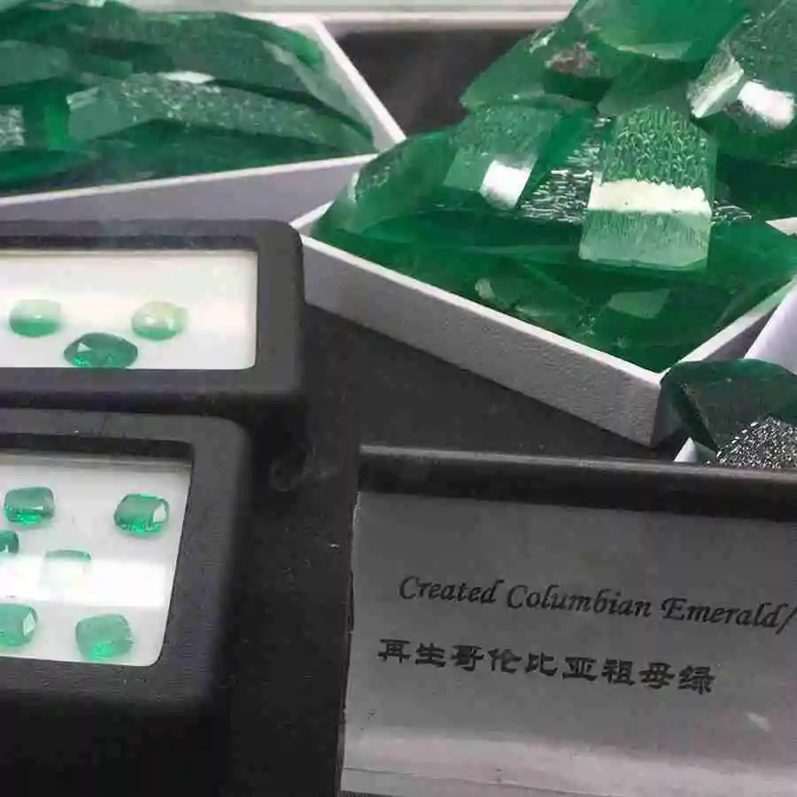 Lab Grown Hydrothermal Fancy Cut Columbia Emerald Loose Gemstone