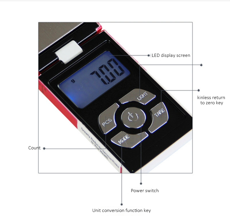 Cigarette Case Design Electronic Pocket Scale Digital Weighing Scale for Powder Diamond