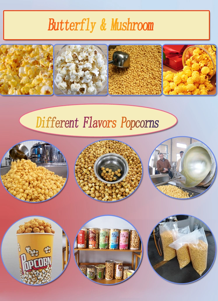 Automatic Industrial China Price Gas Heated Popcorn Maker Machine Price Approved by Ce Certificate
