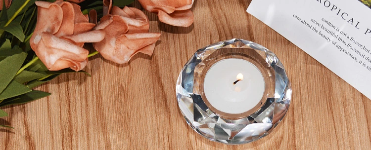 Fashion Diamond Crystal Glass Candle Holder Crystal Scented Candle Candlestick