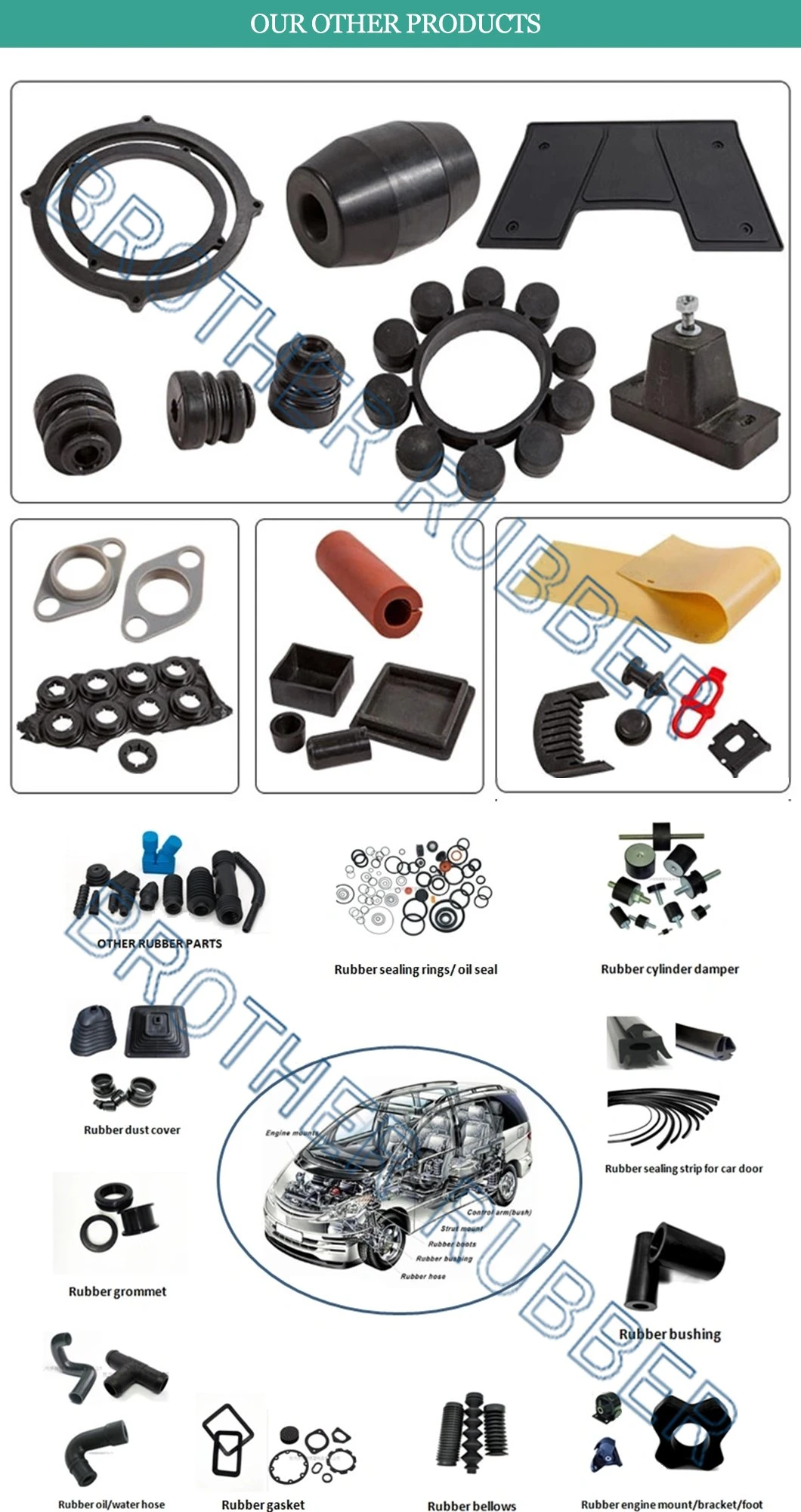 Factory Customized Silicone to Metal Bonded Bushes, Rubber to Metal Bonded Bushing