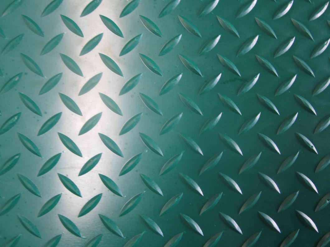 Green Anti-Slip Industrial Diamond Rubber Flooring Mats Rubber Sheets