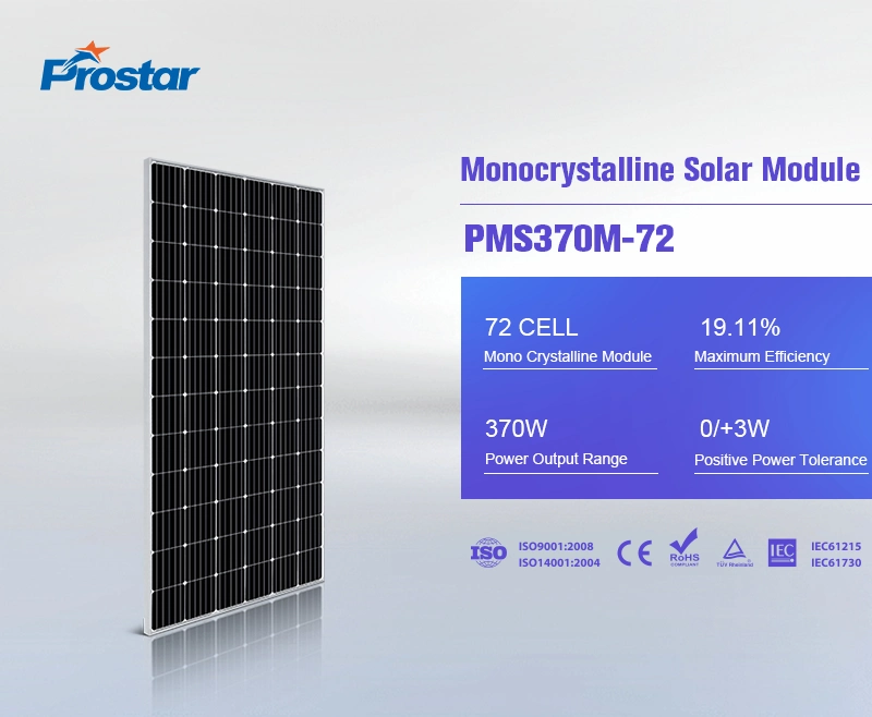 370W Monocrystalline Solar Module 370wp High Efficiency 5bb 72 Cells Monocrystalline Solar Module for PV System