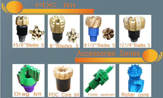 5 Blades 9 1/2 Inch PDC Drill Bit Oil Drilling Bits for Oil Hole Drilling