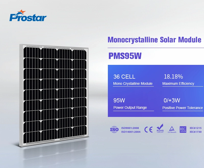 95W Monocrystalline Solar Module 95wp Monocrystalline Silicon Solar Module
