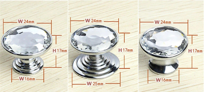 Crystal Door Handle Diamond Knobs Clear Optical K9-Crystal Pull Doorknob Handles