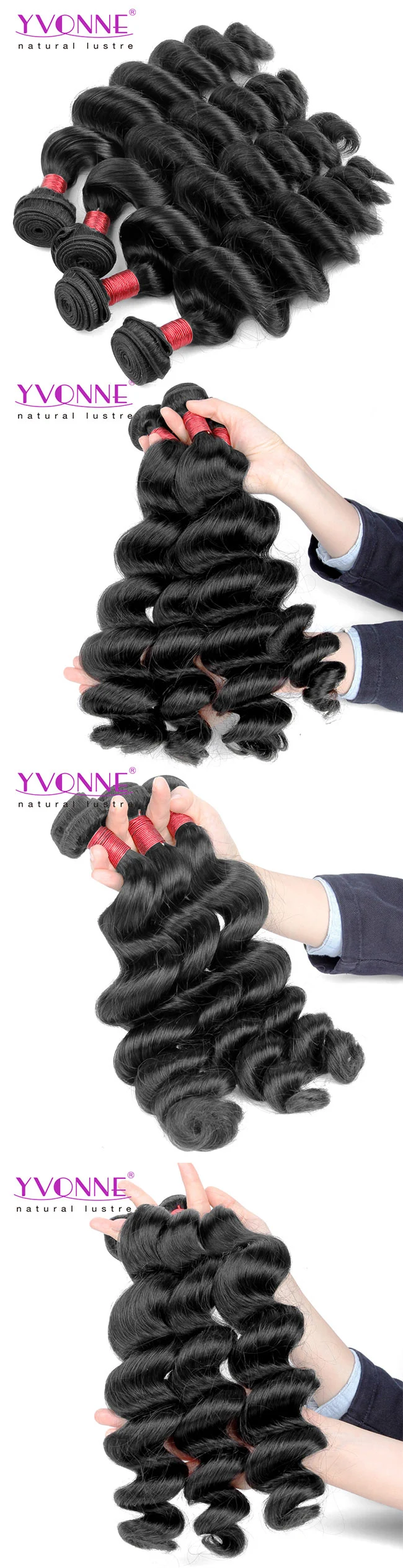 Yvonne Wholesale 8A Diamond Brazilian Loose Wave Virgin Human Hair Extension