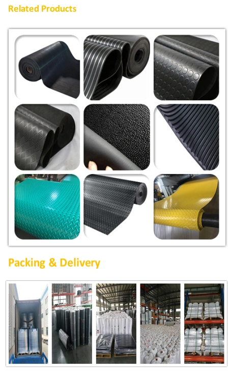 Yellow 2m Width Elastic and Shockproof Industrial Anti-Slip Diamond Rubber Mat Willow Rubber