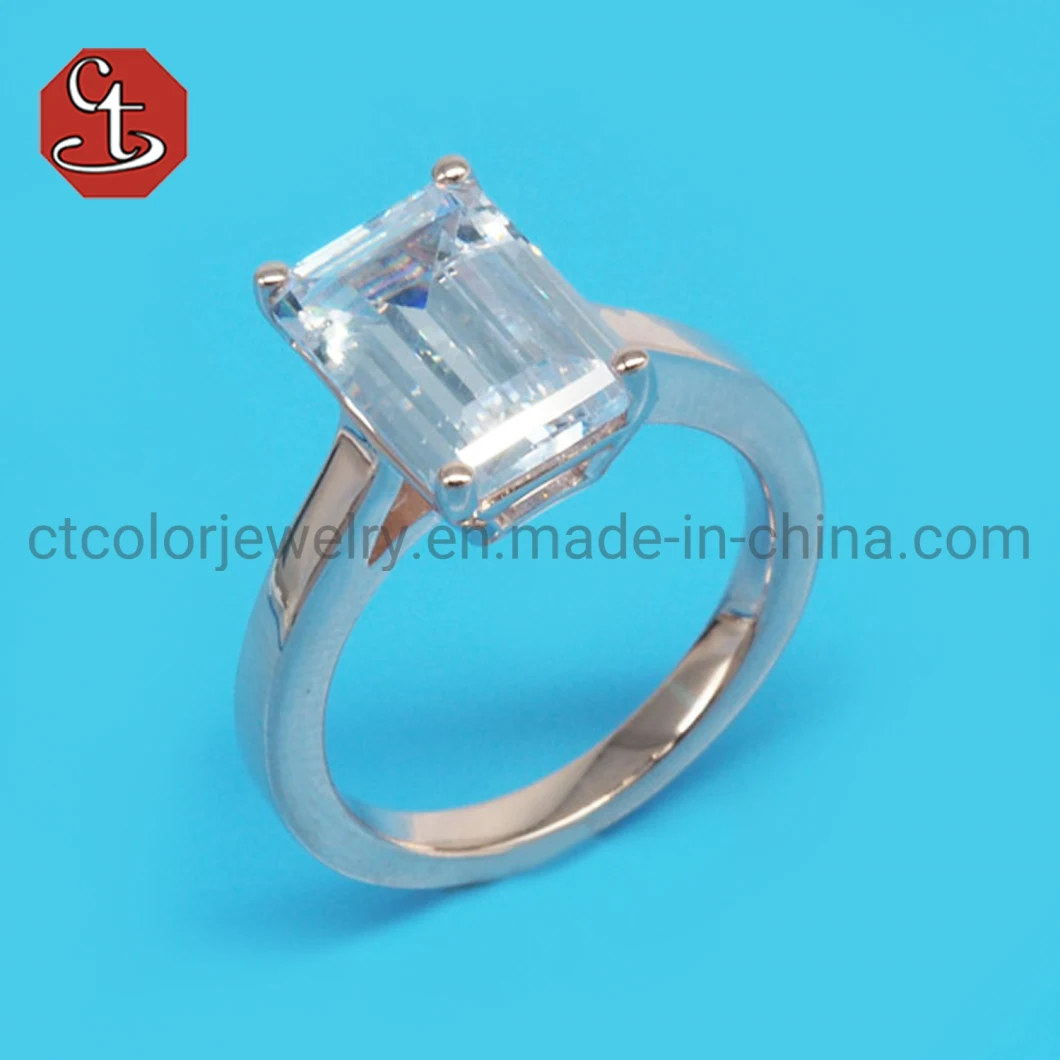 Wholesale New Model Fashion Wedding Jewellery Sterling Silver Yellow Diamond CZ Ring for Girl