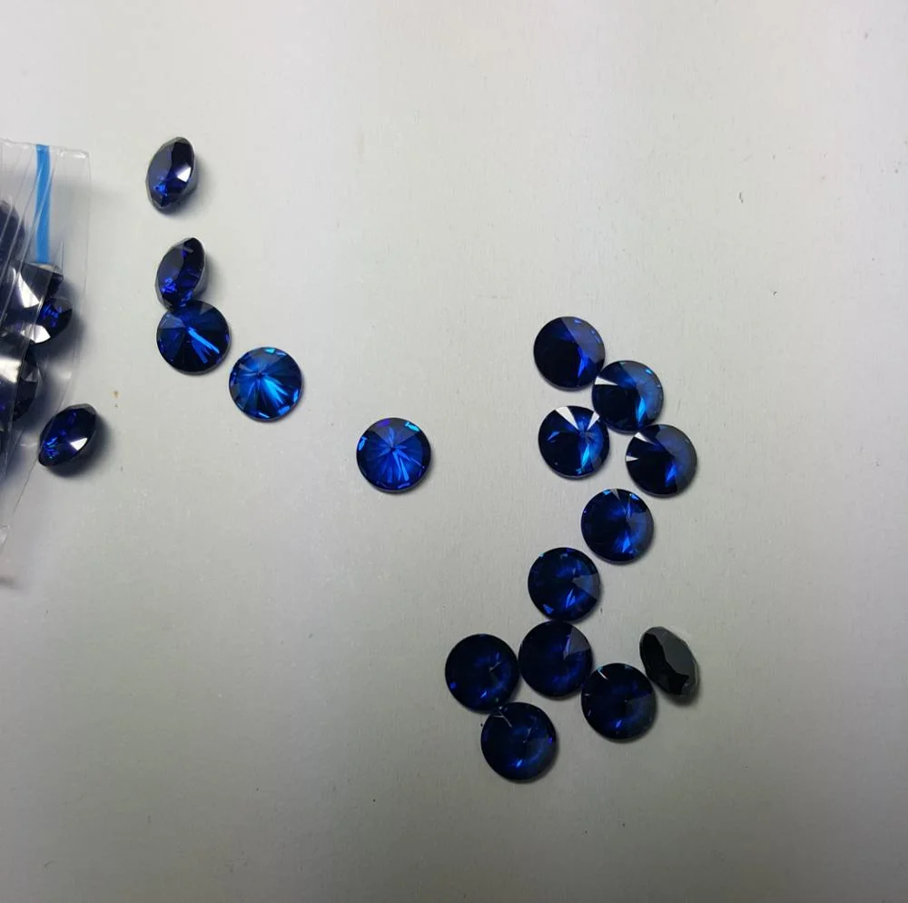 Hot Sale Synthetic Diamonds with 1.5mm Blue Round Cubic Zirconia Gemstone