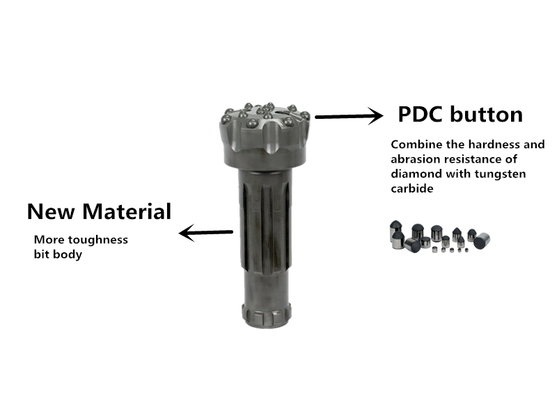 PDC Button Tips DTH Hammer Drill Bit for Hard Rock