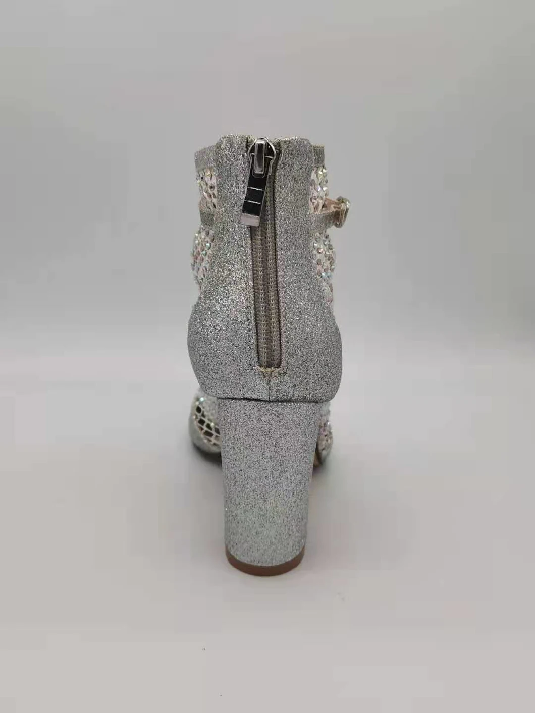 Wholesale New Fashion Mesh Material Inlaid Diamond Design Ladies High Heel Sandals
