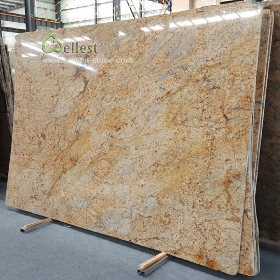 Nature Yellow Diamond Granite Slabs for Interior House Project