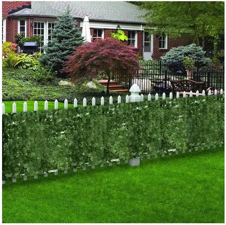 Outdoor PVC Garden Artificial Green Grass Leaf Fence