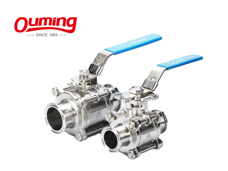 3-Part 2-Way Cw617n Stainless Steel Sanitary Ball Valve