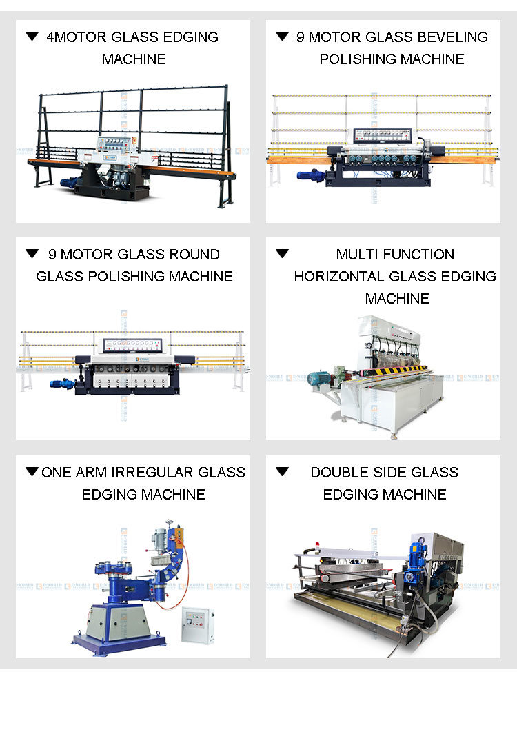 Automatic 9 Motor Vertical Glass Beveling Edging Machine Ce Standard