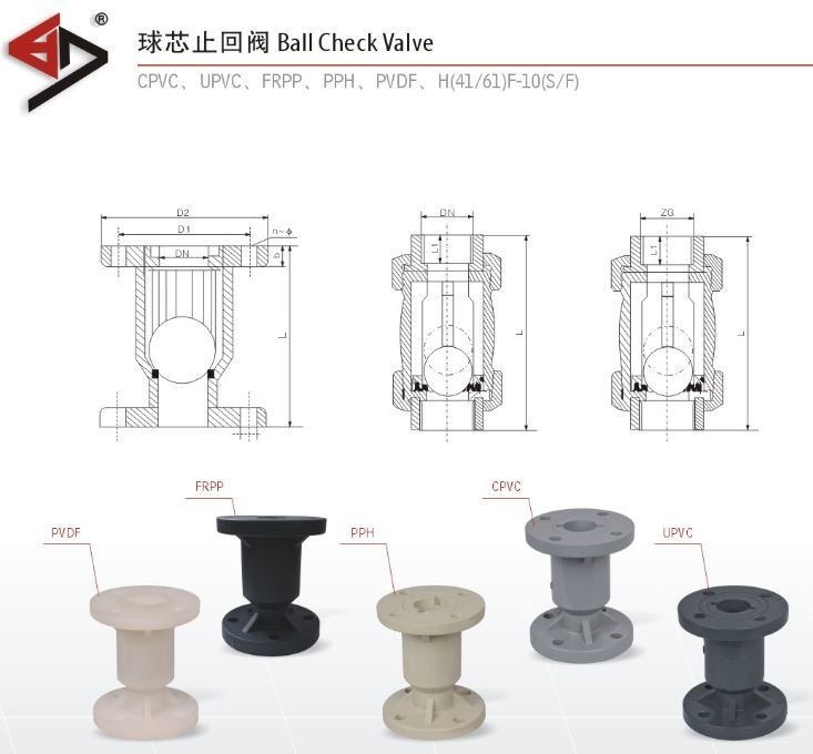 Ball Check Valve, Vertical Installation, Plastic Check Valve, Non Return Valve