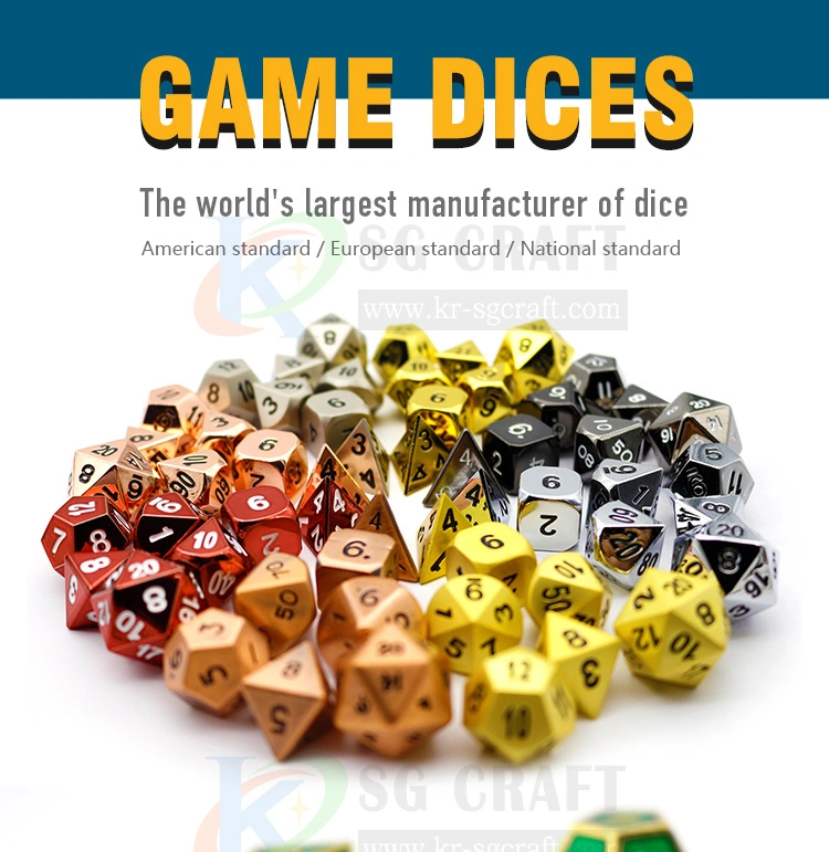 Factory Price High Quality Metal Dice 7 Dice Set Gaming D4 D6 D8 D10 D12 D20 for Board Games Rpg Dice Set Roller