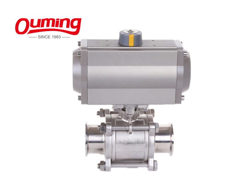 Ouming Stainless Steel Ball Valve with Rack&Pinion Rotary Pneumatic Actuator