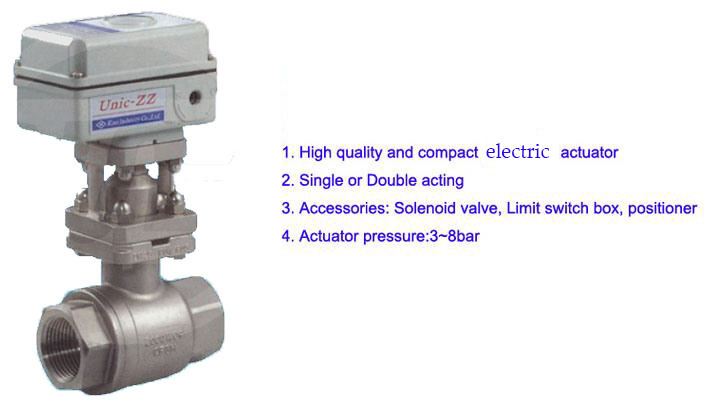 2PC Standard Stainless Steel Motorized Ball Valve with Female Thread