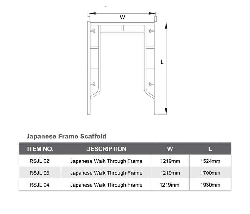 Steel Mason Main H Type Shoring Walk Through Scaffolding Scaffold Ladder Mobile Frame
