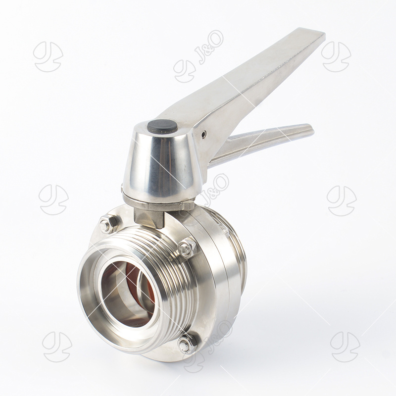 Sanitary Thread Butterfly Valve with Ss 12 Position Handle