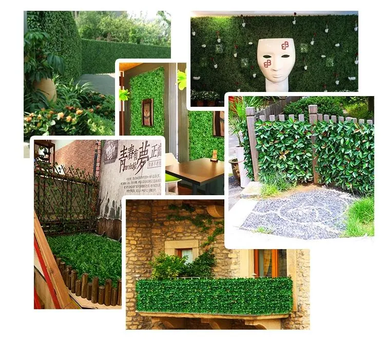 Outdoor PVC Garden Artificial Green Grass Plant Leaf Fence