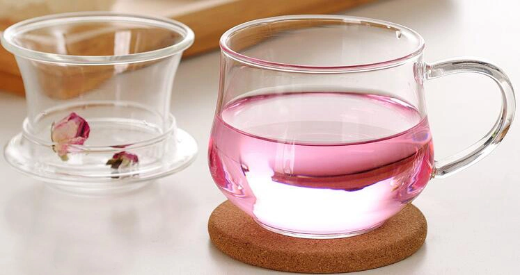 Borosilicate Glass Tea Cup Glass Tea Tumbler Drinking Tea Cup Pyrex Glass Tea Cup with Infuser