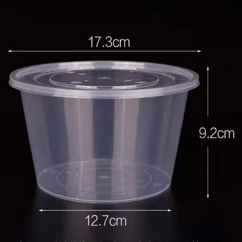 Takeaway Food Round Containers Transparent Plastic Disposable Storage Box Food Grade Fast Food