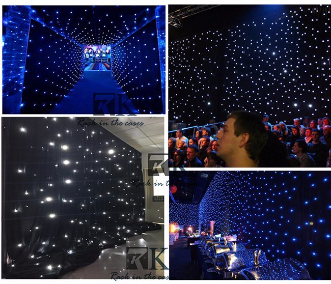 Event Stage Backdrop LED Star Curtain Wedding Party Decorate