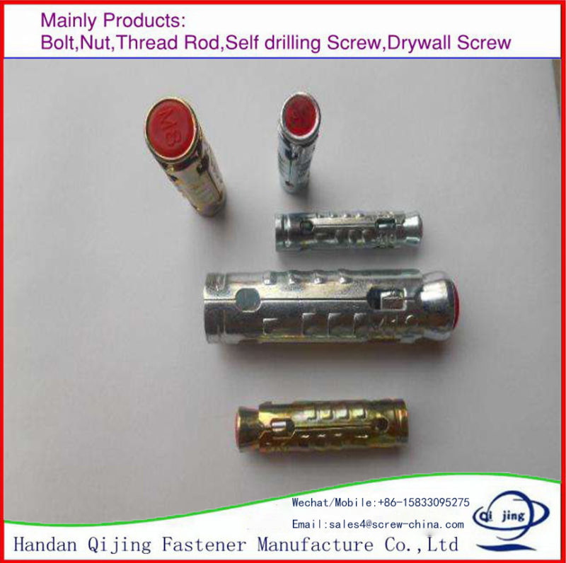 Sleeve Anchor Scale Type (sleeve anchor fish scale) with Red Plug Yellow and White Zinc Plated