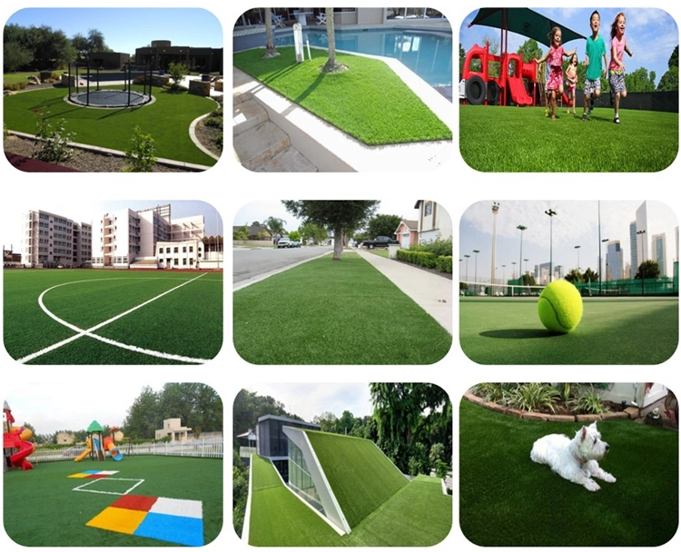 Non Taxic Fire Resistant Anti-UV SGS Soft Thick Landscaping Garden Artificial Synthetic Turf Grass