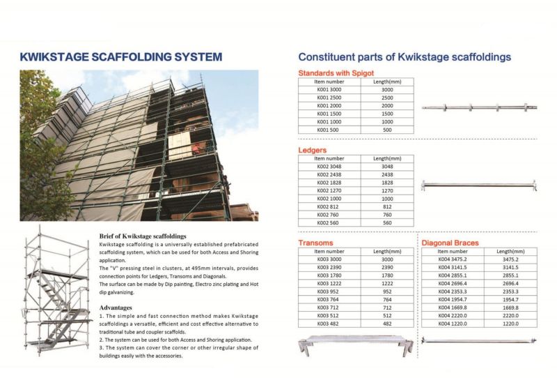 Kwikstage Scaffolding System OEM Q235 Q345 SGS ISO Certified Manufacturer