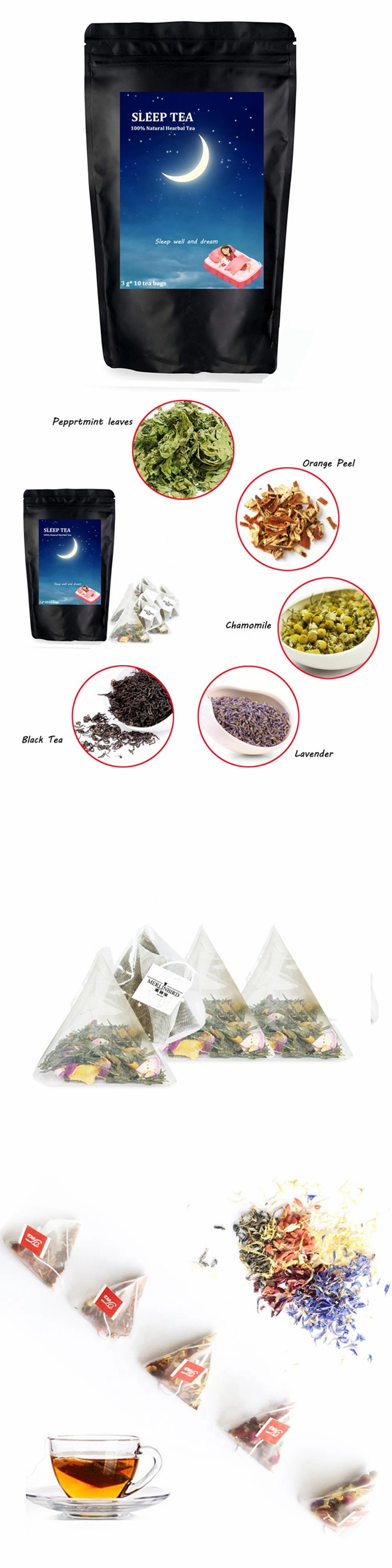 Customized Pyramid Nylon Teabag Loose Leaf Sleep Detox Tea for a Good Sleep at Night