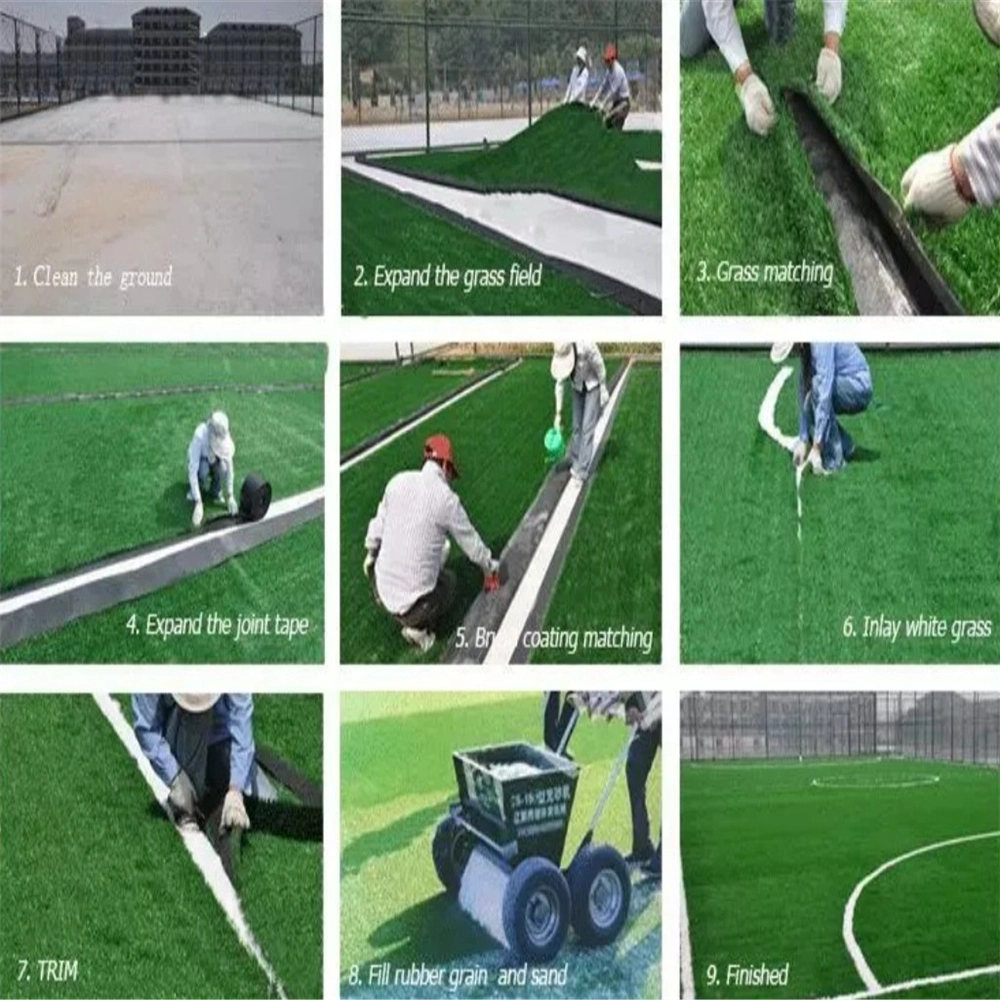 Natural Artificial Football Grass Mat Easy Installation and Maintanance