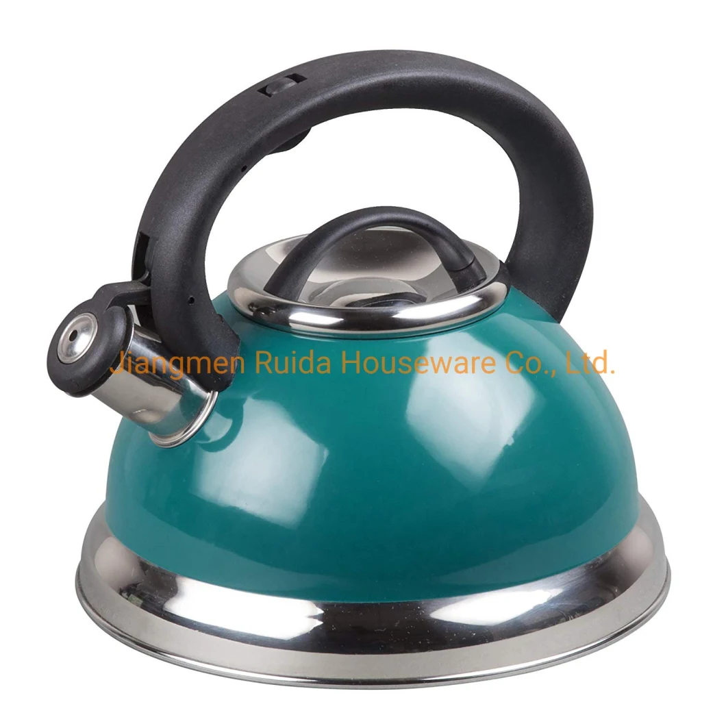 Copper Color Heat Resistant Painting in Big Size Stainless Steel Whistling Kettle Tea Kettle Suitable for All Stove Tops