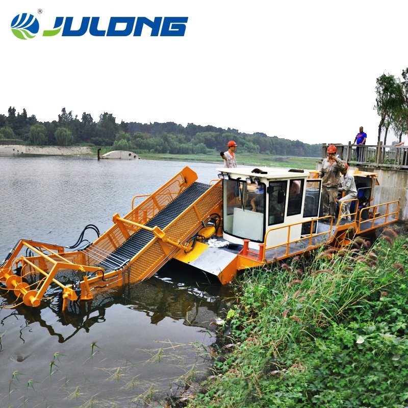 Lake Weed Removal Waste Collecting Pontoon Seashore Cleaning Boat