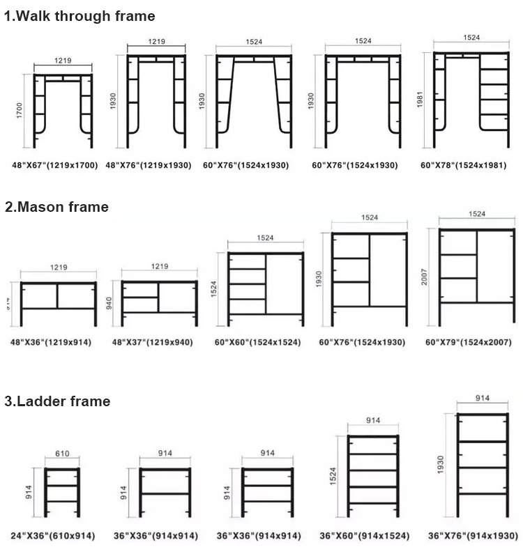 H Frame Scaffolding Ladder Frame Scaffold