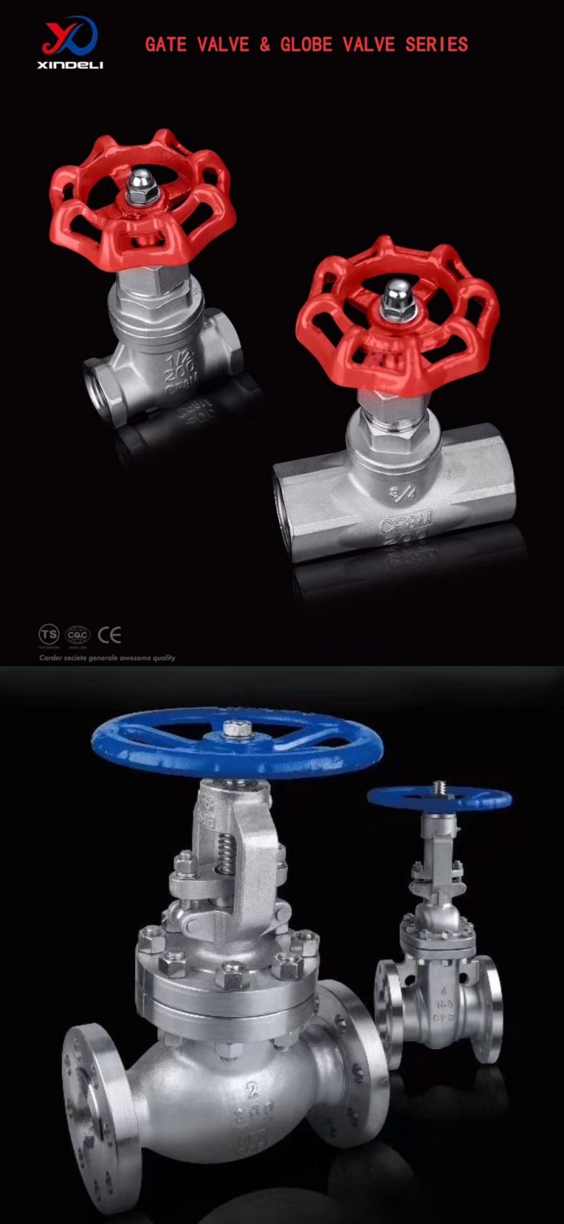 API SS316 Globe Valve Stop Valve in Stainless Steel