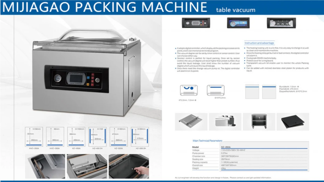 Vacuum Packaging Machine Packing Machine Double-Chamber Vacuum Packaging Machine Vacuum Sealing Machine Multifunctional Packaging Machine