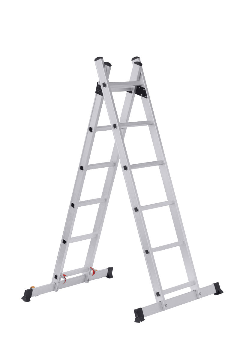 Aluminum Alloy Two-Sided Grooved Rails Scaffolding Ladder