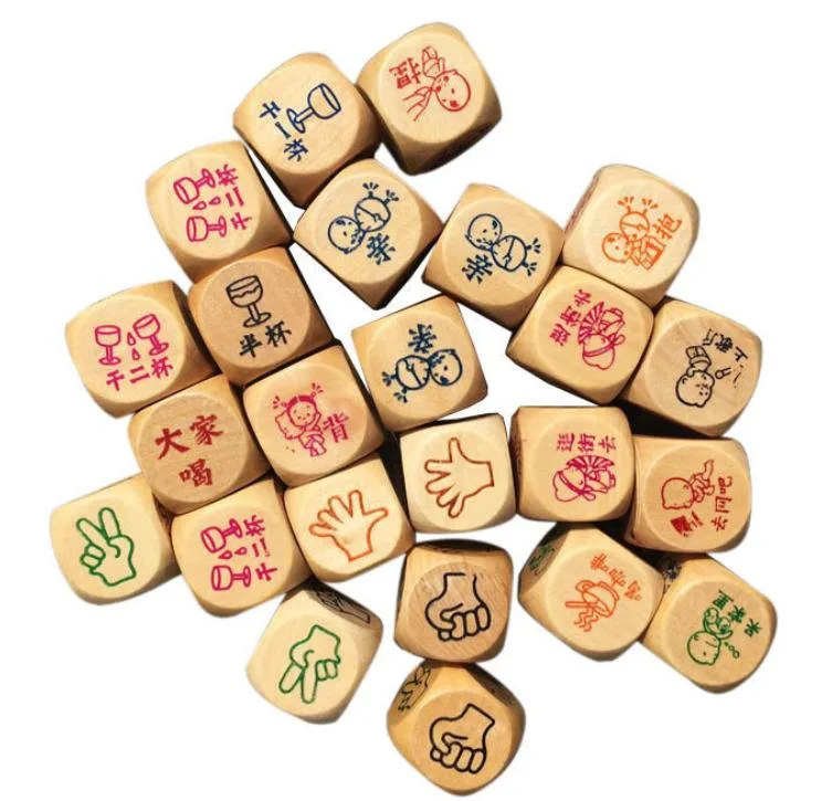Custom Printing Different Size Laser Engrave Game Wooden Bamboo Dice