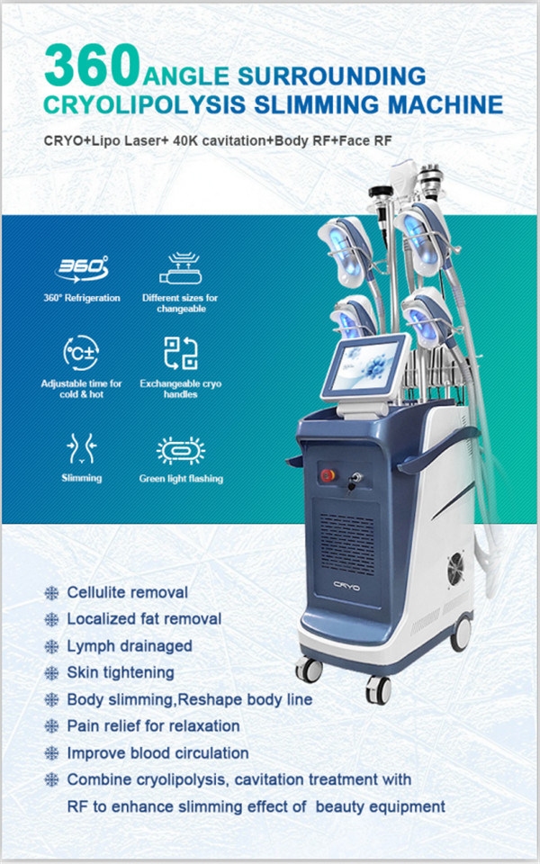 Multifunctional Cool Vacuum 360 Degree Fat Freeze Cryolipolysis Cool Tech Cryo Slimming Machine