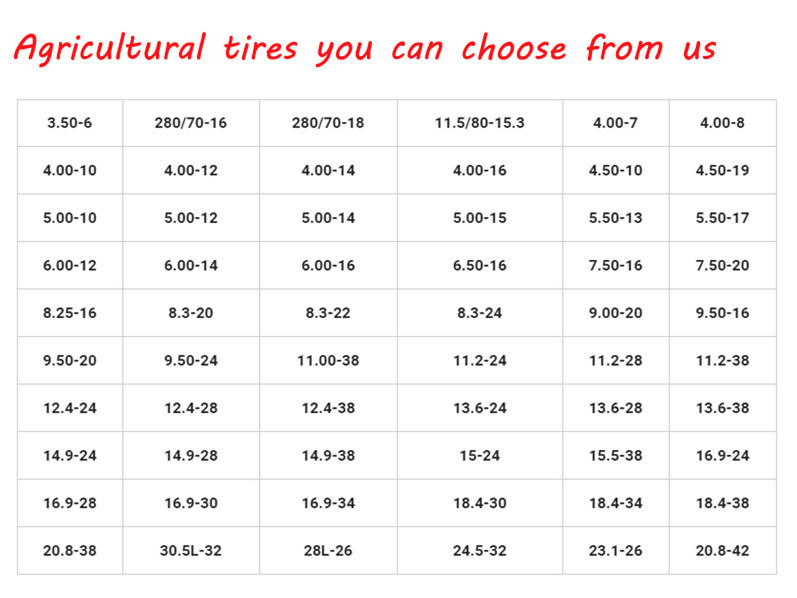Agriculture Tyre R1 Pattern F2 Pattern R3 Pattern 9.00-20